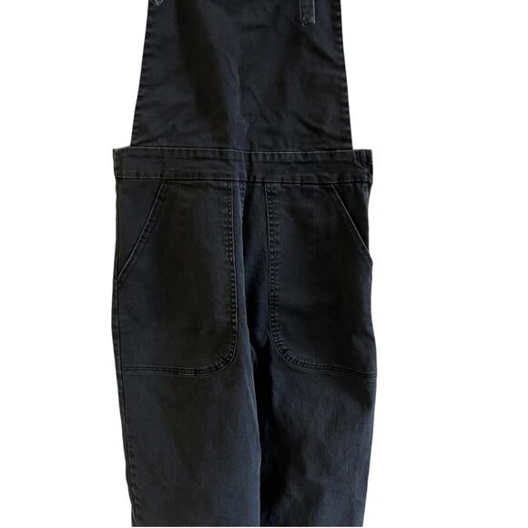 Loup Knot Black Washed Twill Cropped Overalls Adjustable Strap Jumpsuit Small - Picture 6 of 13